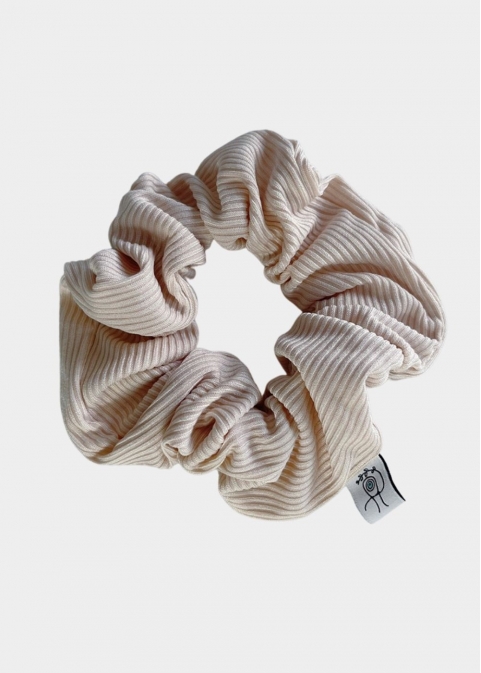 Rib Scrunchie Ecru