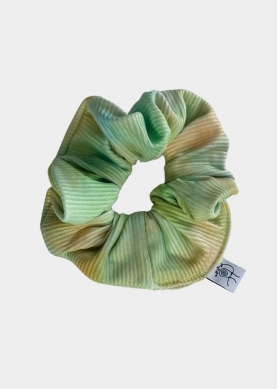 Tie Dye Rib Scrunchie Light Green