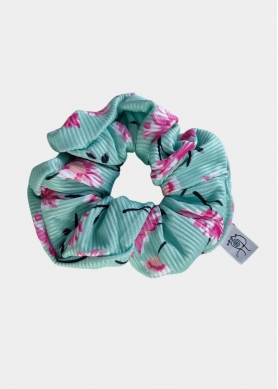 Rib Floral Scrunchie Mint