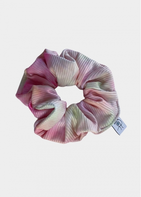 Tie Dye Rib Scrunchie Pink