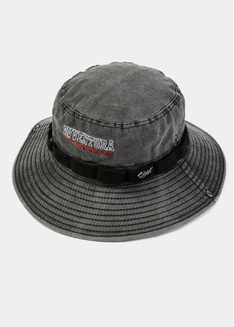 Black Washed Cotton Bucket Hat