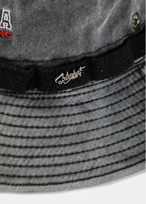 Black Washed Cotton Bucket Hat