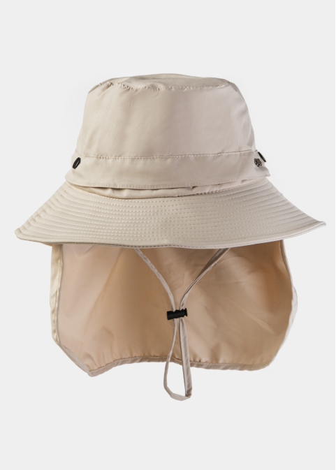 Beige Active Hat w/ Neck Protector