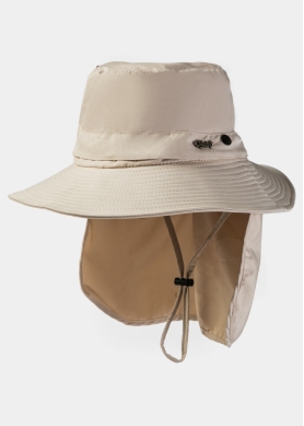 Beige Active Hat w/ Neck Protector