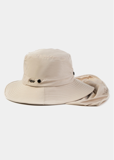 Beige Active Hat w/ Neck Protector