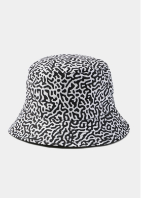 Double-Faced Bucket Hat Painting Pattern & Black