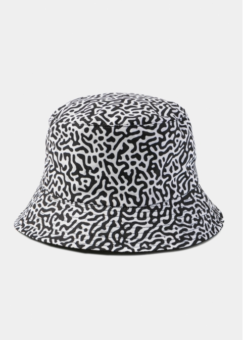 Double-Faced Bucket Hat Painting Pattern & Black