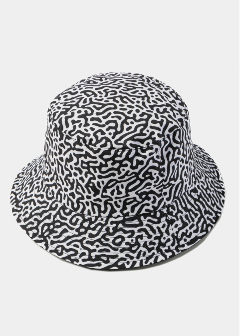 Double-Faced Bucket Hat Painting Pattern & Black