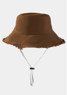  Brown Double-Faced Bucket Hat w/ Chin Strap