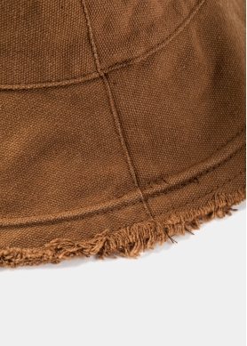  Brown Double-Faced Bucket Hat w/ Chin Strap