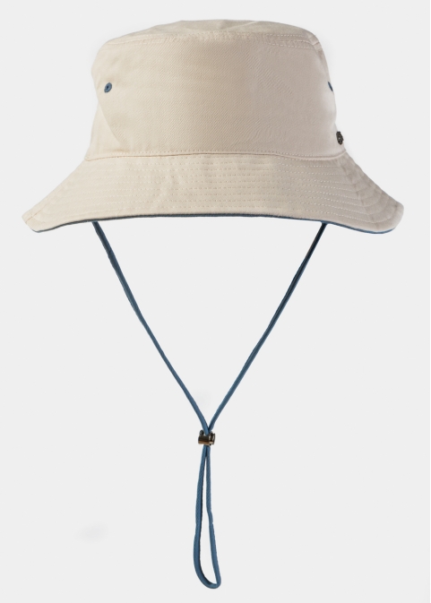 White Bucket Hat w/ Chin Strap