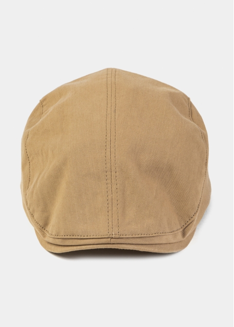 Beige Cotton Men's Cap