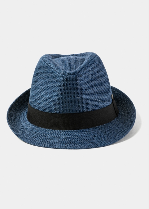 Navy Blue Fedora Hat w/ Black Hatband