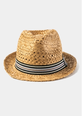 Brown Braided Fedora Hat