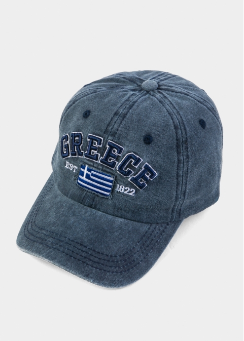 Greece Washed Navy Blue w/ Greek Flag 2