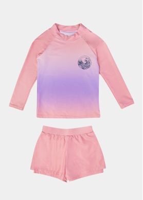 Pink Girls Swimsuit (Shirt & Shorts)