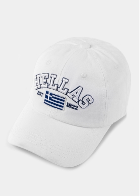 Hellas Washed White w/ Greek Flag 2