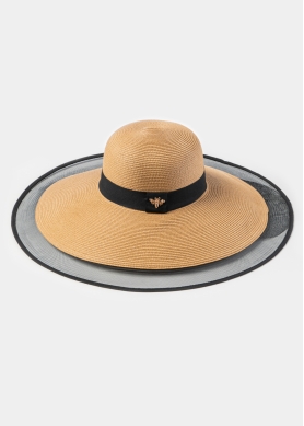 Brown Straw Hat w/ Black Details