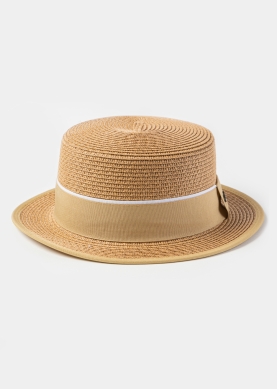 Brown Boater Hat