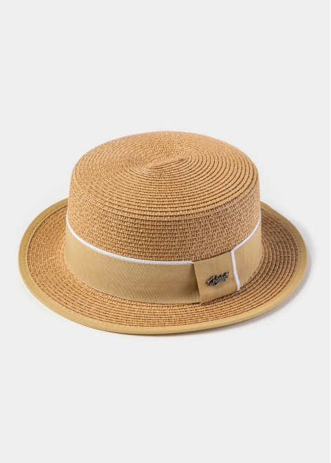 Brown Boater Hat