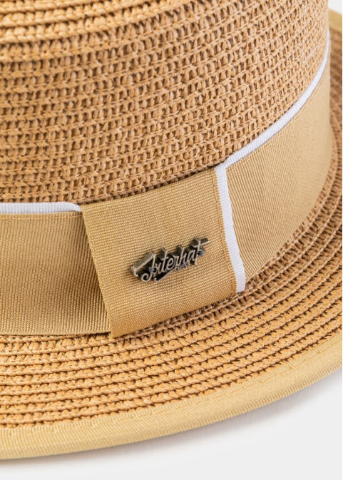 Brown Boater Hat