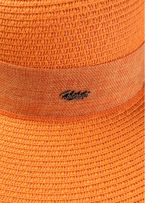 Orange Sun Hat w/ Ribbon in Tone