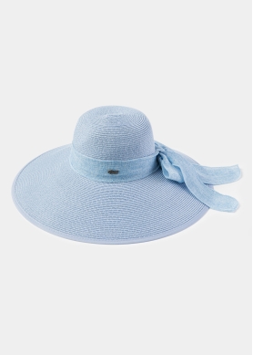 Azure Sun Hat w/ Ribbon in Tone