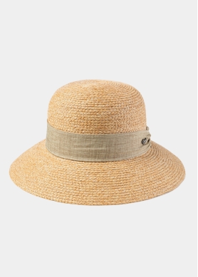 Natural Raffia Hat w/ Beige Hatband