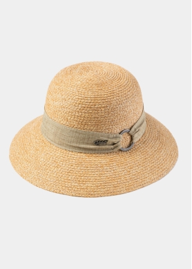 Natural Raffia Hat w/ Beige Hatband