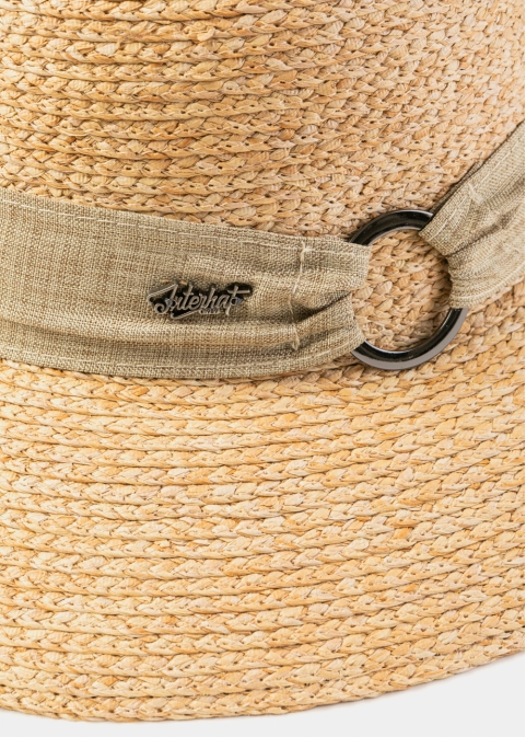 Natural Raffia Hat w/ Beige Hatband