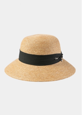 Natural Raffia Hat w/ Black Hatband