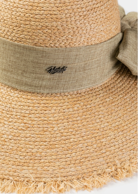 Natural Raffia Sun Hat w/ Beige Ribbon