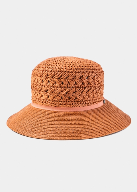 Dark Orange Half Handmade Crochet Hat
