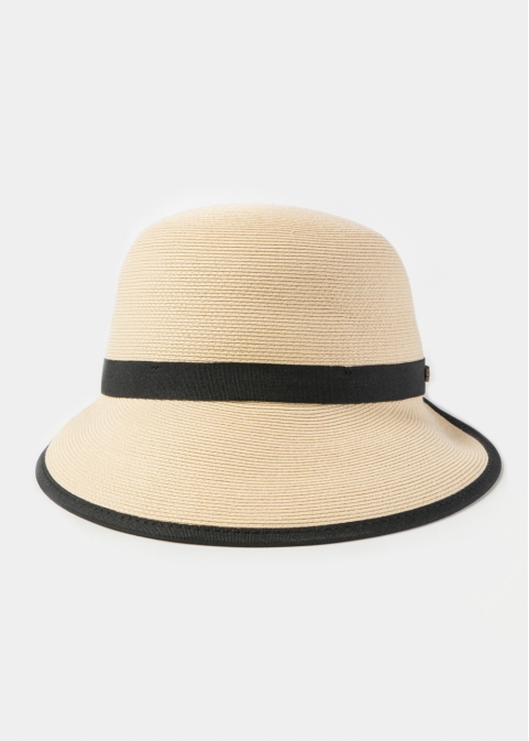 Beige Straw Jockey Style Hat