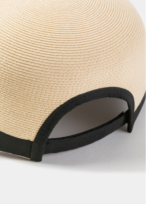 Beige Straw Jockey Style Hat