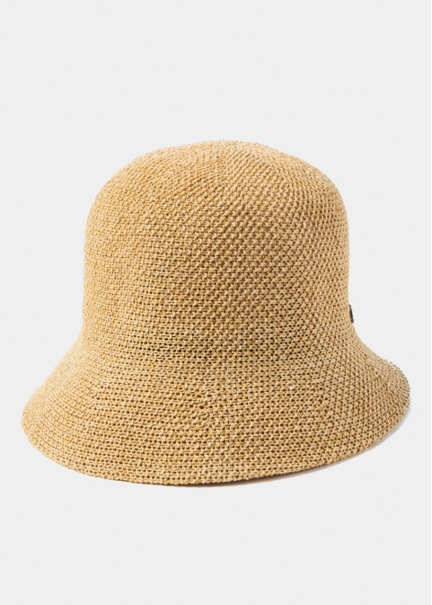 Beige Knitted Bucket Style Hat