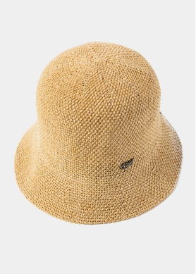 Beige Knitted Bucket Style Hat