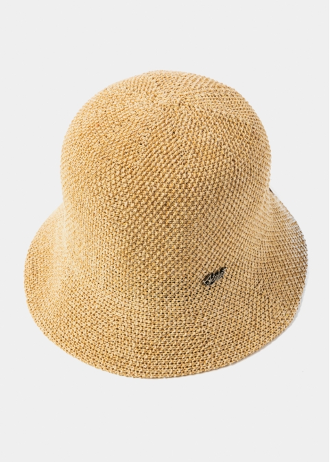 Beige Knitted Bucket Style Hat
