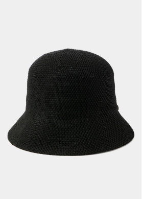 Black Knitted Bucket Style Hat