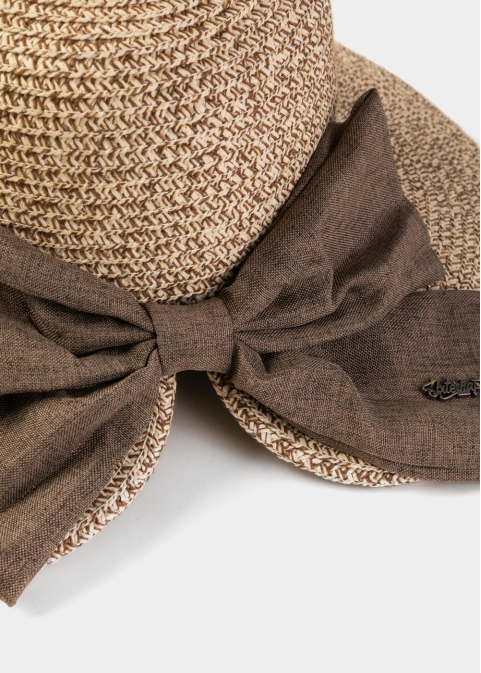 Brown & Cream Mixed Hat w/ Brown Bow