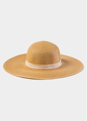 Brown Hat w/ Cream Bow