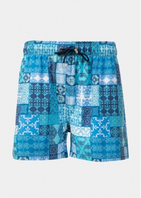 Blue Patterns Classic Men Swimwear