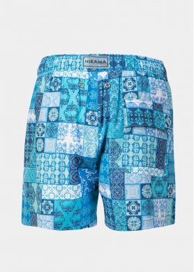 Blue Patterns Classic Men Swimwear