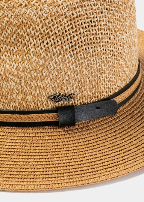 Mixed Brown Panama Style Hat