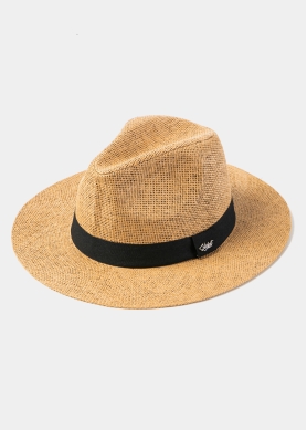 Camel Panama Style Hat w/ Black Hatband