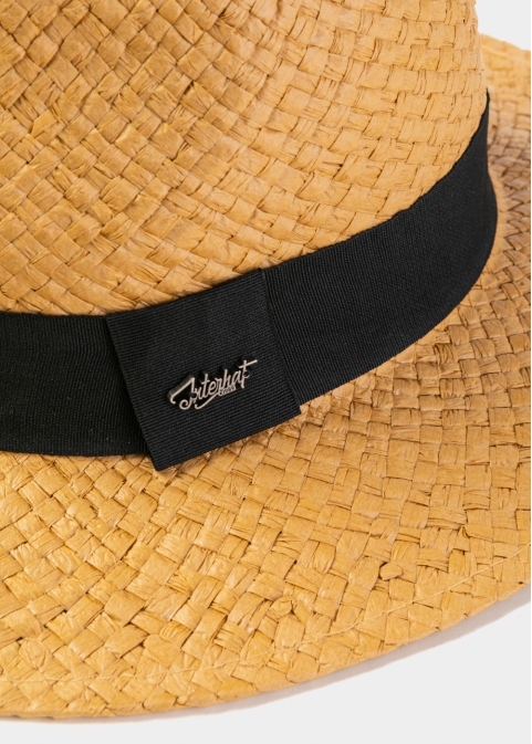 Brown Panama Style Hat w/ Black Hatband