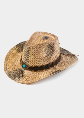 Cowboy Style Hat w/ Braided Hatband