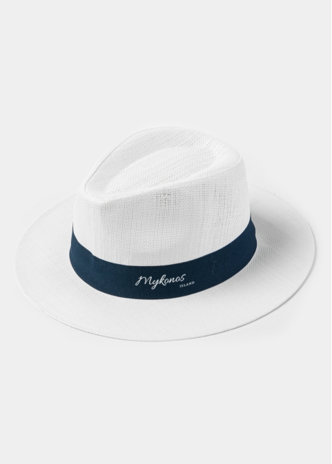 White "Mykonos" Panama Hat