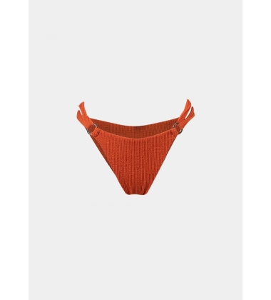 Capri Bikini Bottom - Dusty Red Crinkle