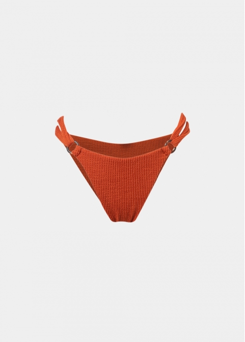 Capri Bikini Bottom - Dusty Red Crinkle